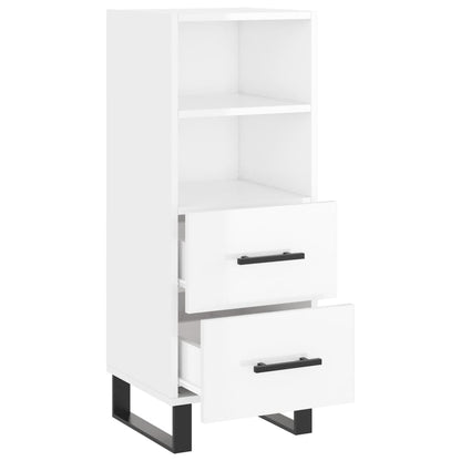 Credenza Bianco Lucido 34,5x34x90 cm in Legno Multistrato | homemem39