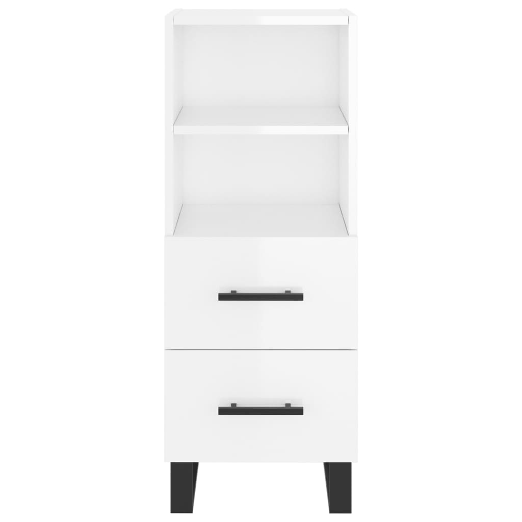 Credenza Bianco Lucido 34,5x34x90 cm in Legno Multistrato | homemem39