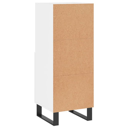 Credenza Bianco Lucido 34,5x34x90 cm in Legno Multistrato | homemem39