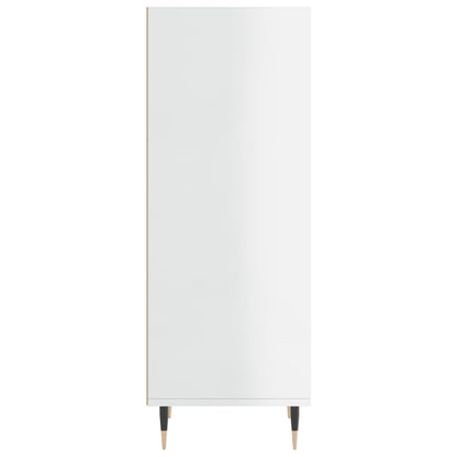 Credenza Bianco Lucido 34,5x32,5x90 cm in Legno Multistrato | homemem39