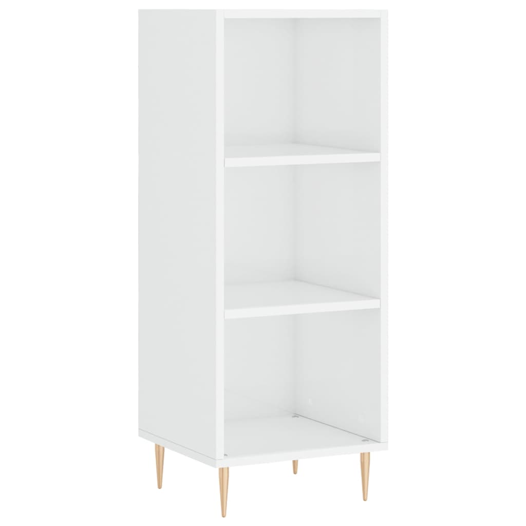 Credenza Bianco Lucido 34,5x32,5x90 cm in Legno Multistrato