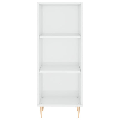 Credenza Bianco Lucido 34,5x32,5x90 cm in Legno Multistrato