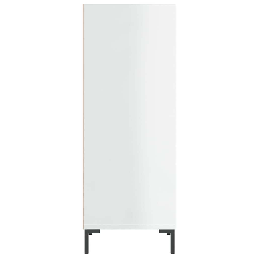 Credenza Bianco Lucido 34,5x32,5x90 cm in Legno Multistrato