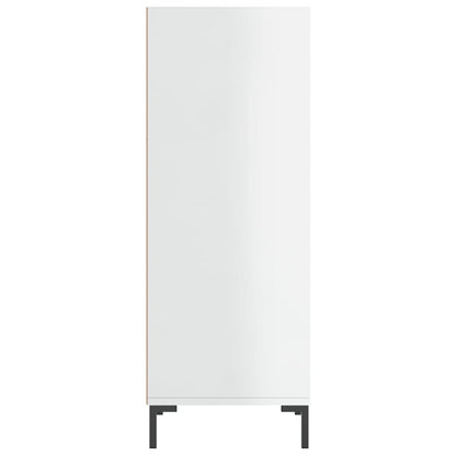 Credenza Bianco Lucido 34,5x32,5x90 cm in Legno Multistrato