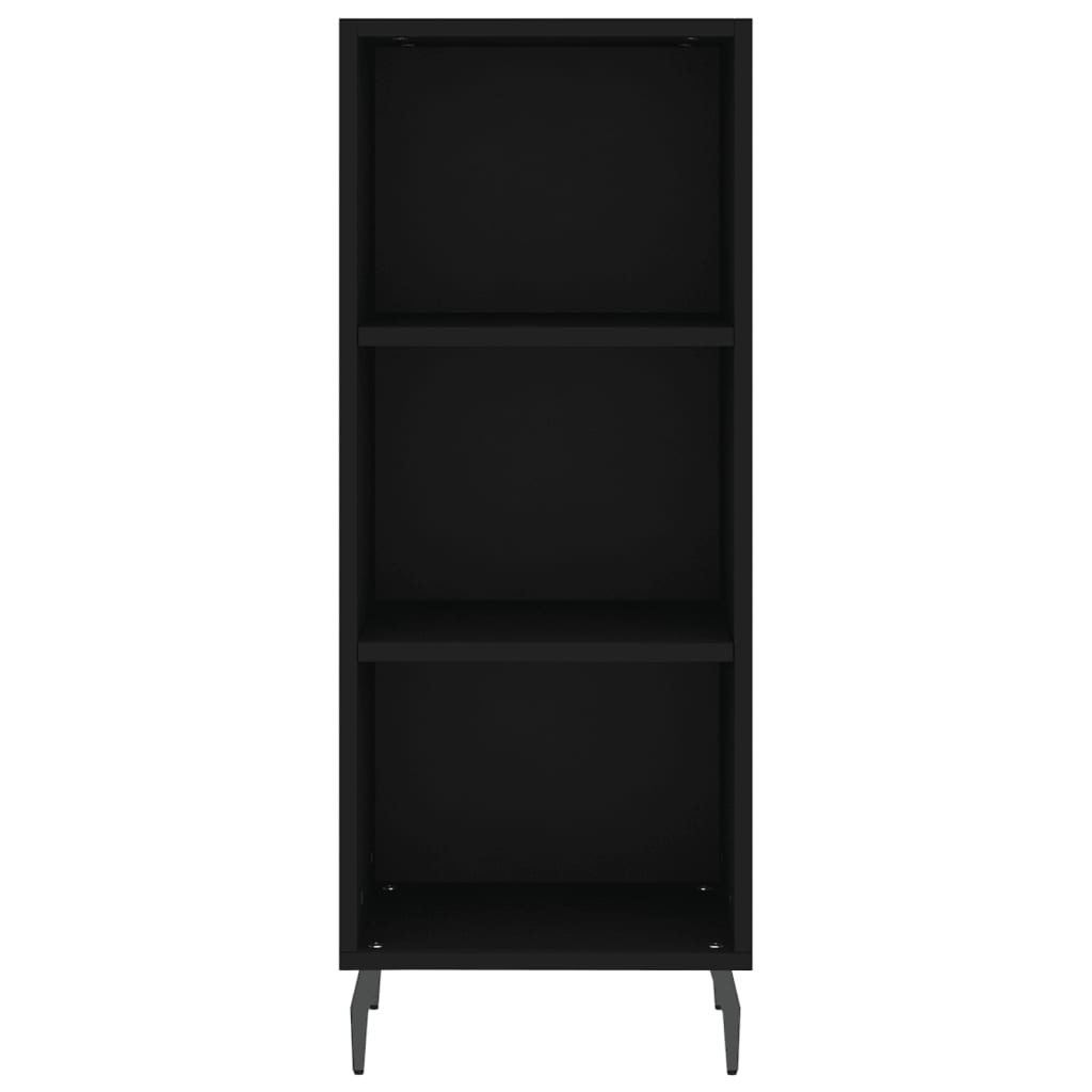 Credenza Nera 34,5x32,5x90 cm in Legno Multistrato