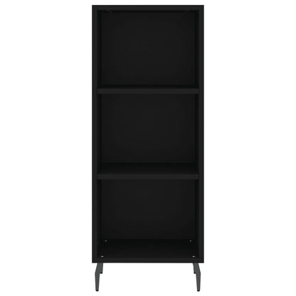 Credenza Nera 34,5x32,5x90 cm in Legno Multistrato