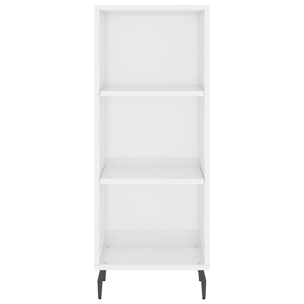 Credenza Bianco Lucido 34,5x32,5x90 cm in Legno Multistrato