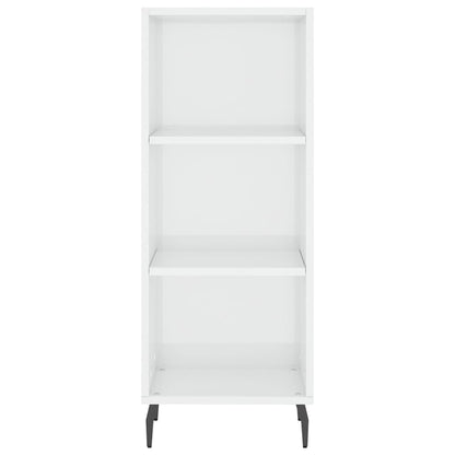 Credenza Bianco Lucido 34,5x32,5x90 cm in Legno Multistrato