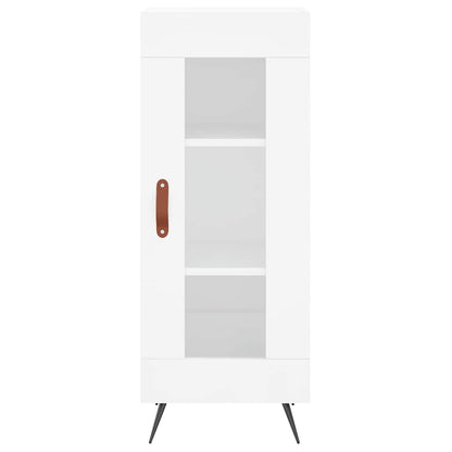 Credenza Bianco Lucido 34,5x34x90 cm in Legno Multistrato