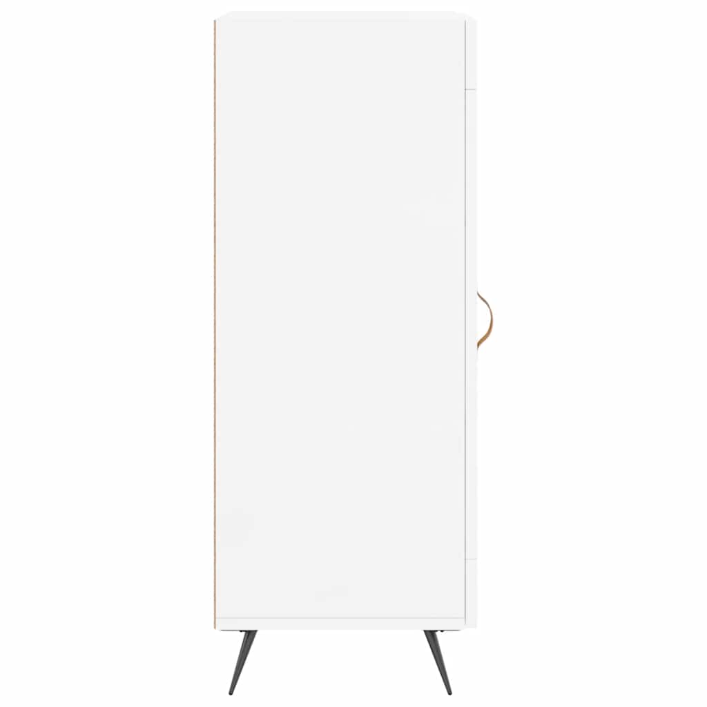Credenza Bianco Lucido 34,5x34x90 cm in Legno Multistrato