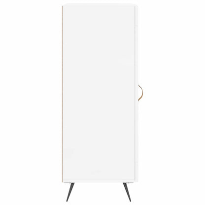 Credenza Bianco Lucido 34,5x34x90 cm in Legno Multistrato