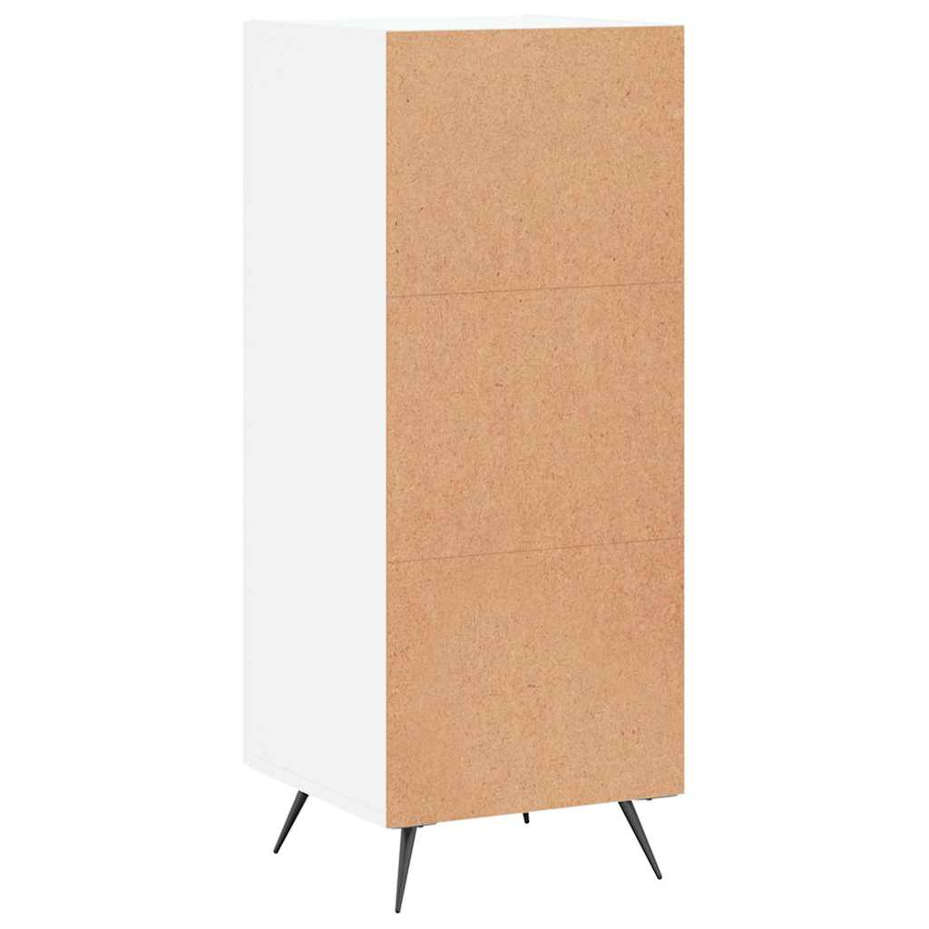 Credenza Bianco Lucido 34,5x34x90 cm in Legno Multistrato