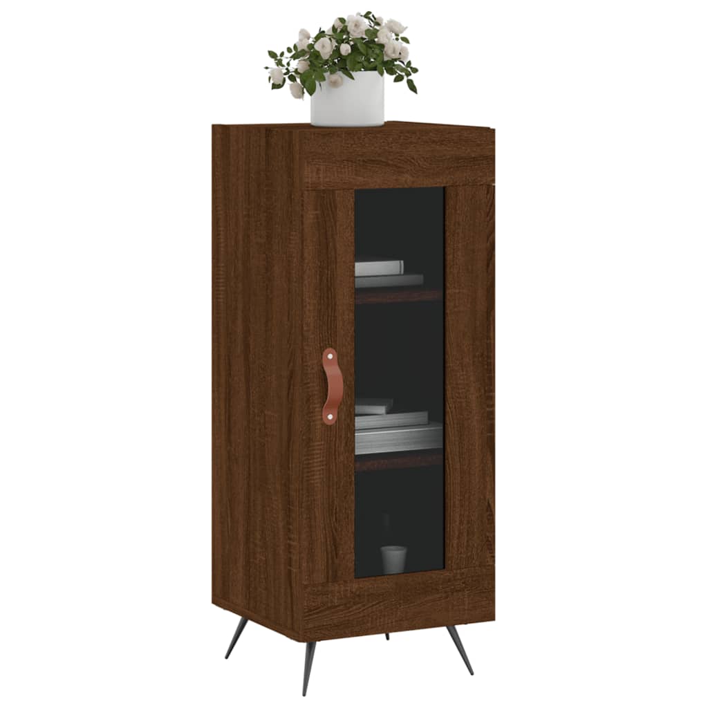 Credenza Rovere Marrone 34,5x34x90 cm in Legno Multistrato