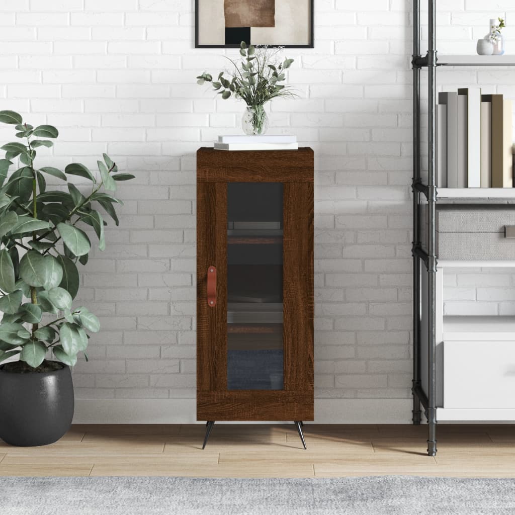 Credenza Rovere Marrone 34,5x34x90 cm in Legno Multistrato - homemem39