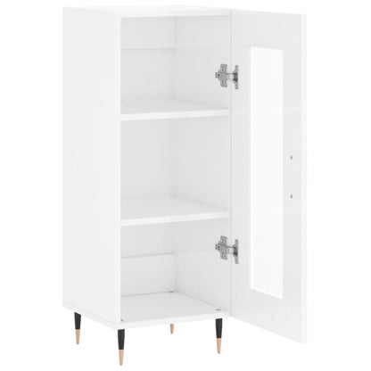 Credenza Bianco Lucido 34,5x34x90 cm in Legno Multistrato - homemem39