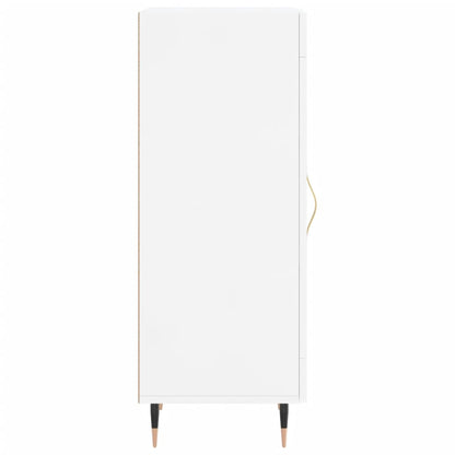 Credenza Bianco Lucido 34,5x34x90 cm in Legno Multistrato