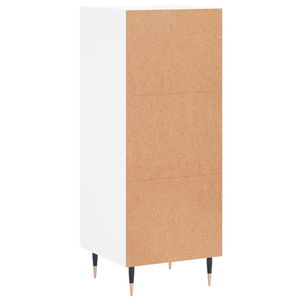 Credenza Bianco Lucido 34,5x34x90 cm in Legno Multistrato