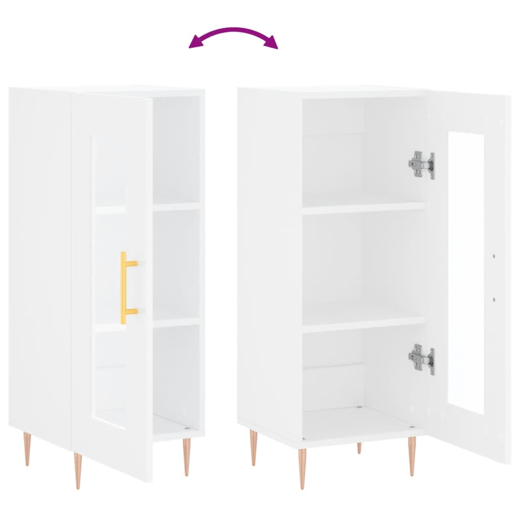 Credenza Bianca 34,5x34x90 cm in Legno Multistrato