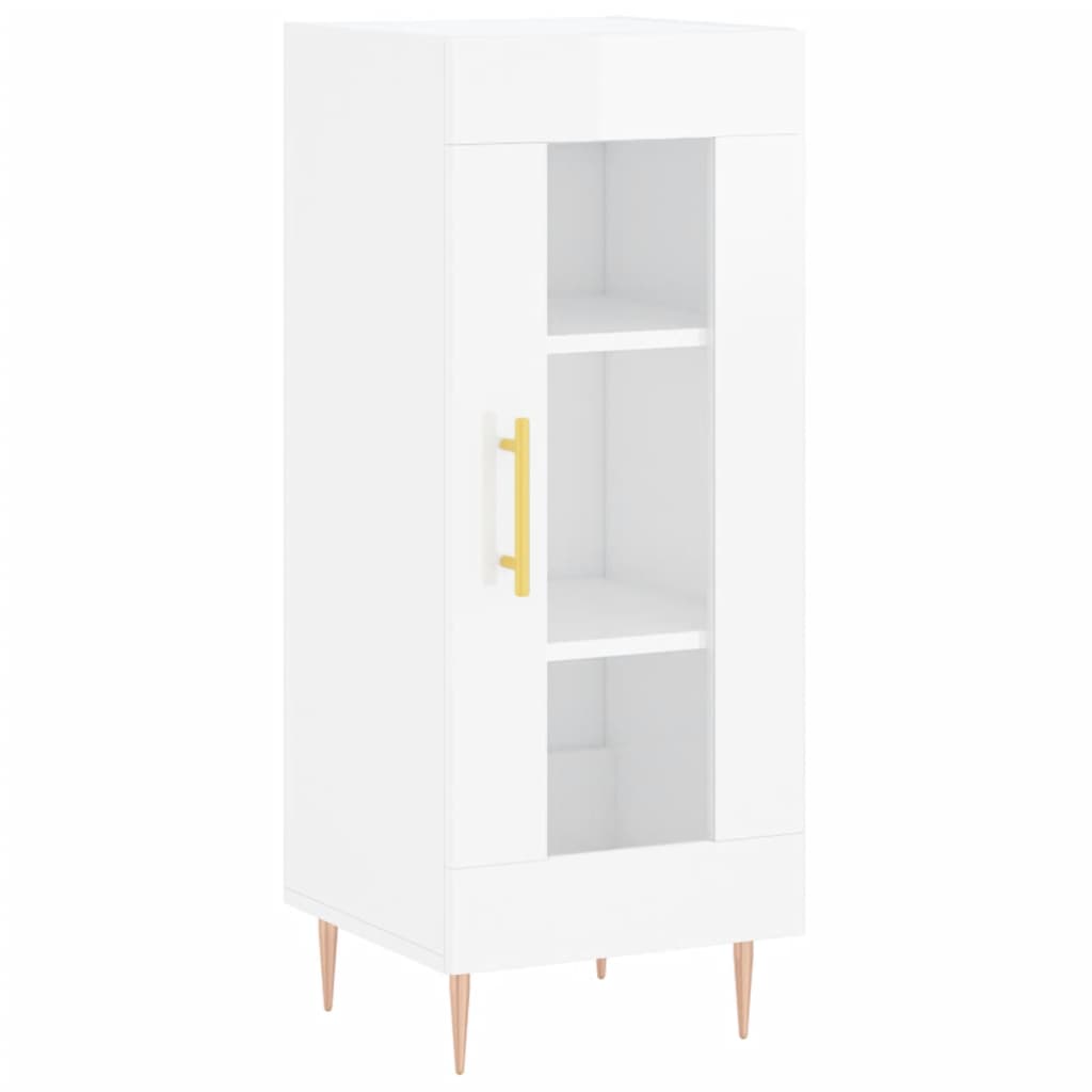 Credenza Bianco Lucido 34,5x34x90 cm in Legno Multistrato - homemem39