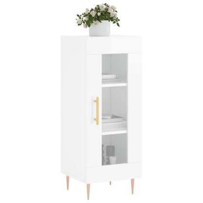 Credenza Bianco Lucido 34,5x34x90 cm in Legno Multistrato - homemem39