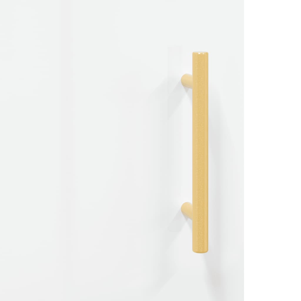 Credenza Bianco Lucido 34,5x34x90 cm in Legno Multistrato