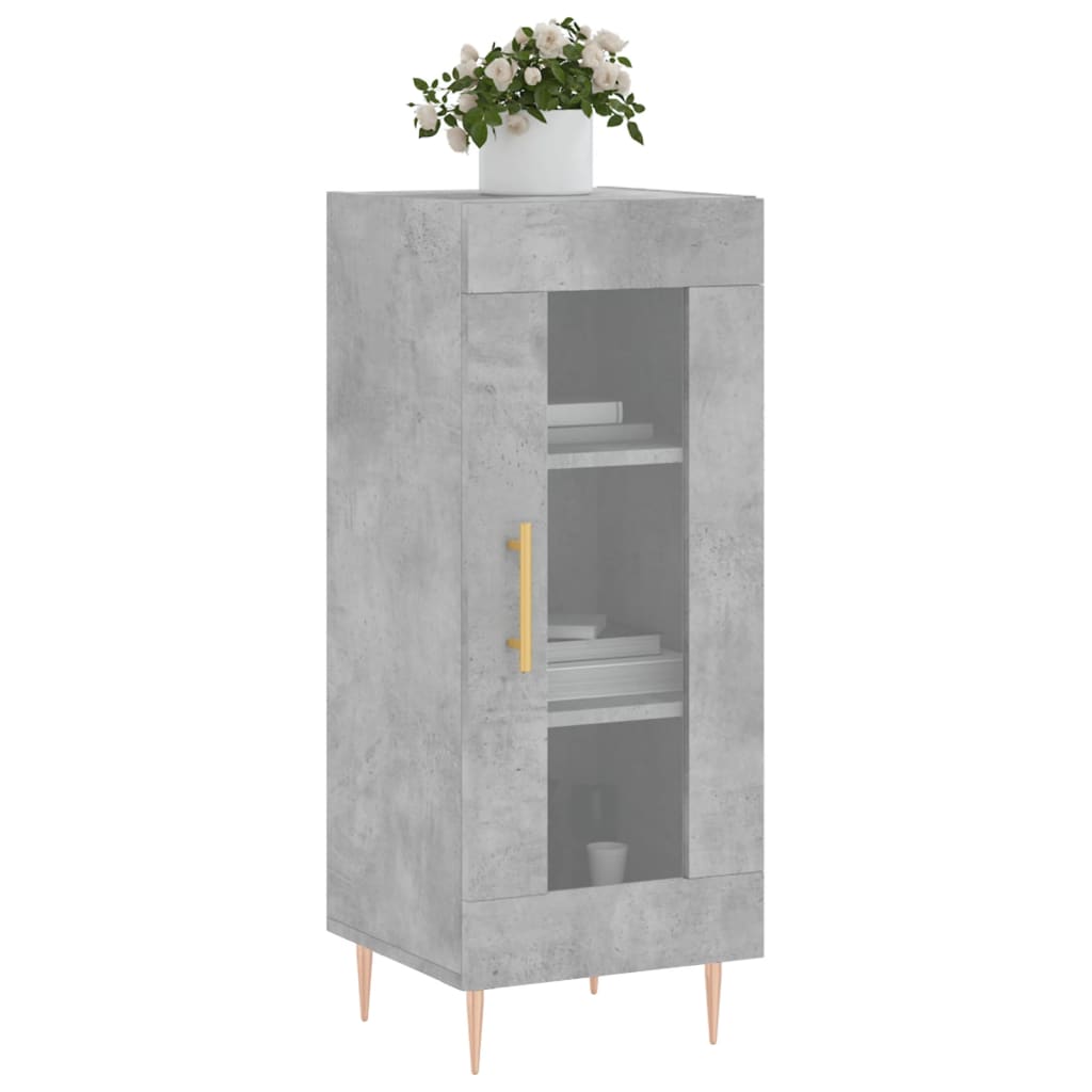 Credenza Grigio Cemento 34,5x34x90 cm in Legno Multistrato