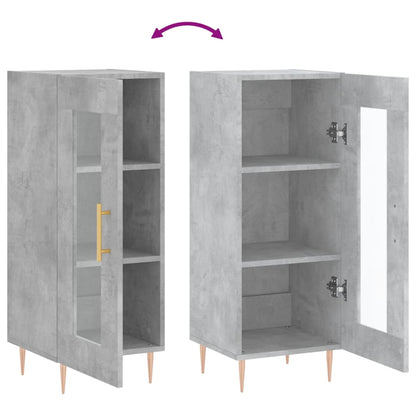 Credenza Grigio Cemento 34,5x34x90 cm in Legno Multistrato