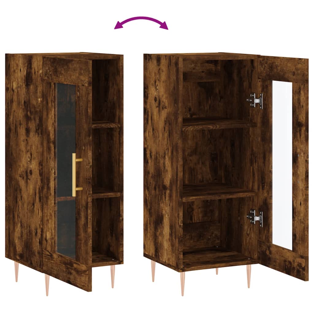 Credenza Rovere Fumo 34,5x34x90 cm in Legno Multistrato