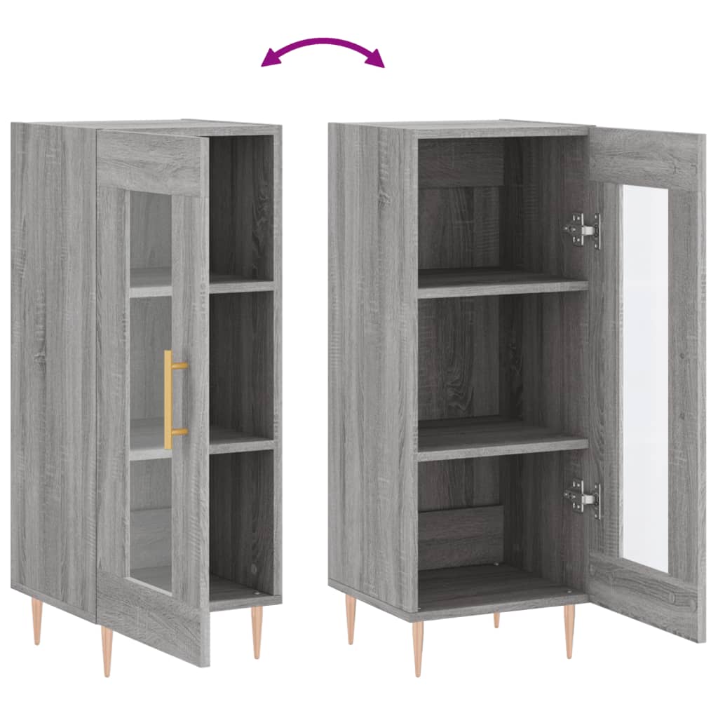 Credenza Grigio Sonoma 34,5x34x90 cm in Legno Multistrato