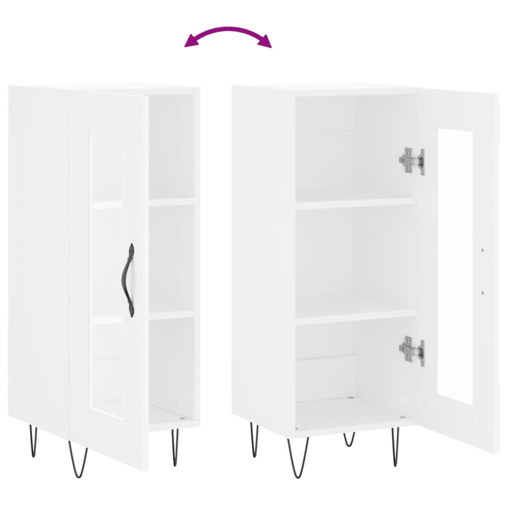 Credenza Bianca 34,5x34x90 cm in Legno Multistrato - homemem39