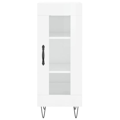 Credenza Bianco Lucido 34,5x34x90 cm in Legno Multistrato - homemem39