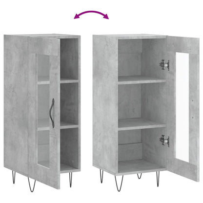 Credenza Grigio Cemento 34,5x34x90 cm in Legno Multistrato