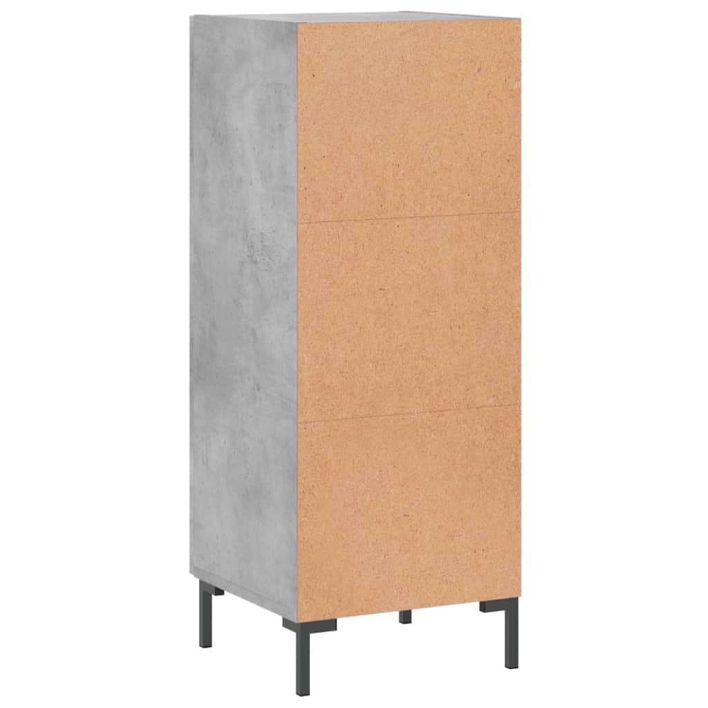Credenza Grigio Cemento 34,5x34x90 cm in Legno Multistrato