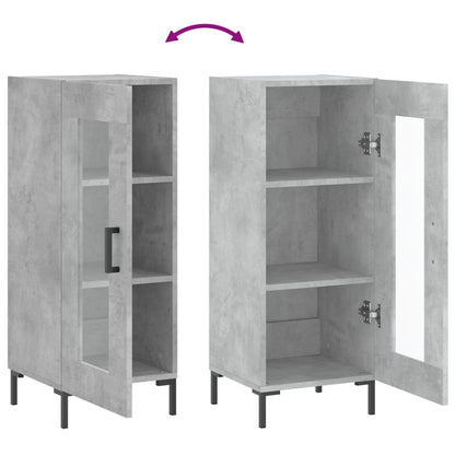 Credenza Grigio Cemento 34,5x34x90 cm in Legno Multistrato