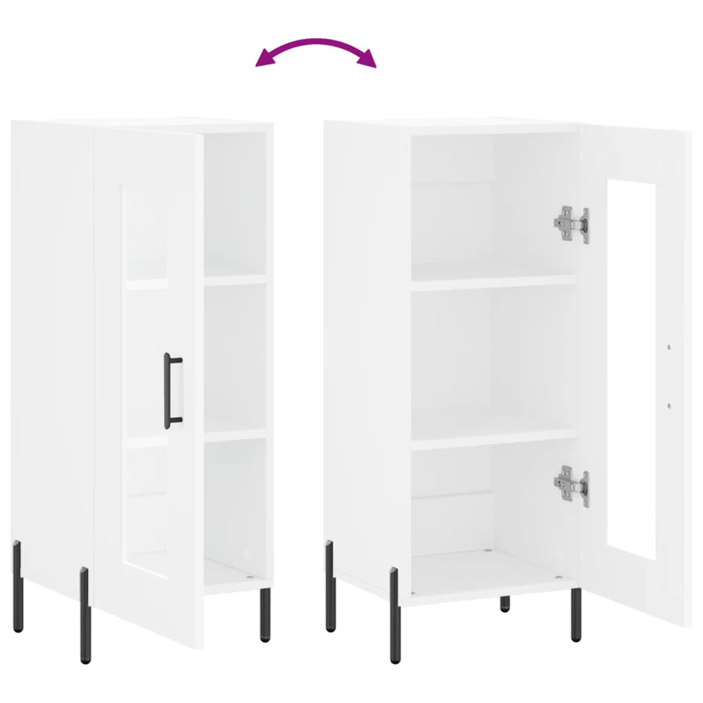 Credenza Bianca 34,5x34x90 cm in Legno Multistrato