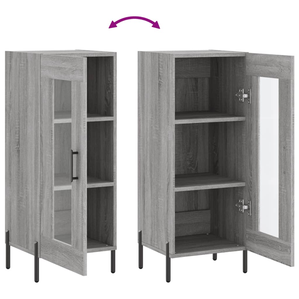 Credenza Grigio Sonoma 34,5x34x90 cm in Legno Multistrato