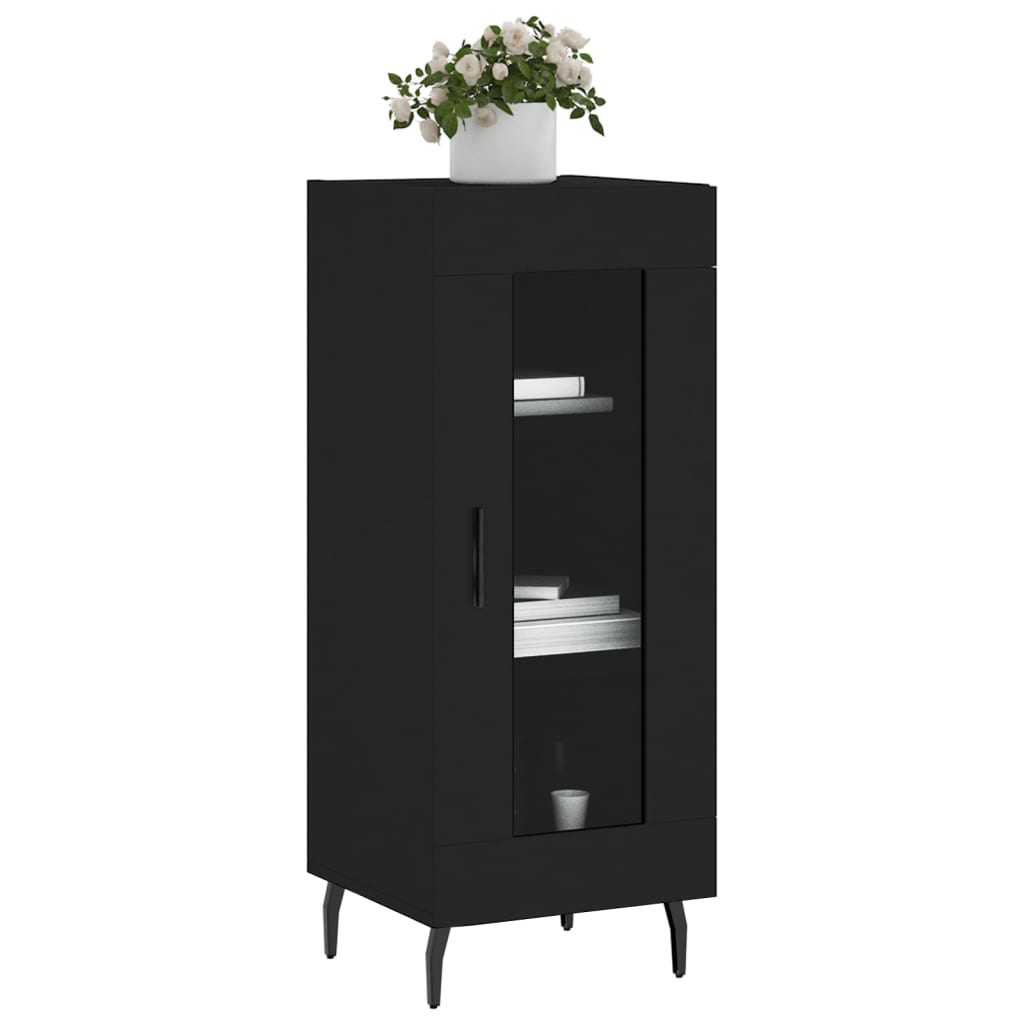 Credenza Nero 34,5x34x90 cm in Legno Multistrato - homemem39