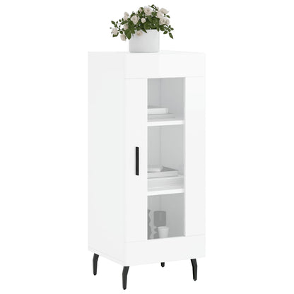 Credenza Bianco Lucido 34,5x34x90 cm in Legno Multistrato