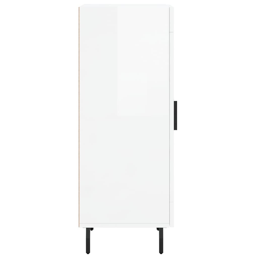 Credenza Bianco Lucido 34,5x34x90 cm in Legno Multistrato