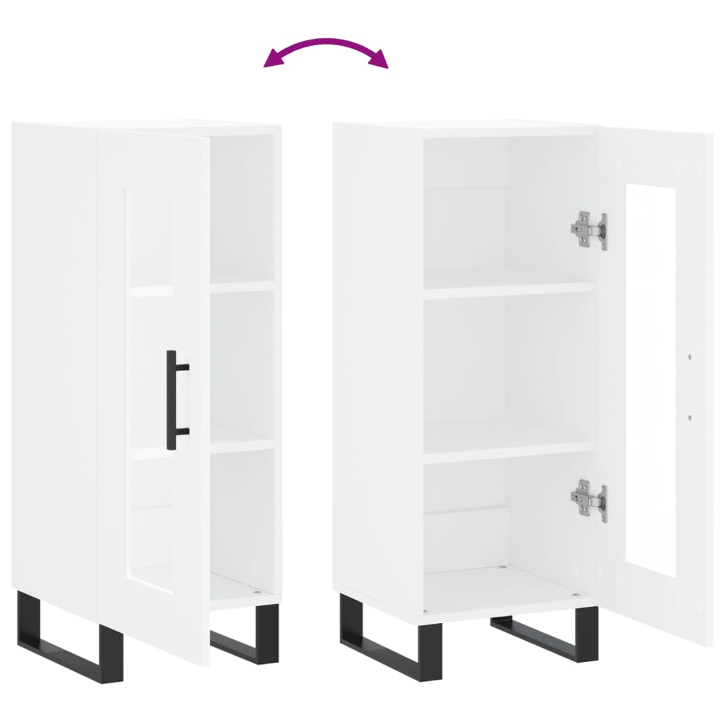 Credenza Bianca 34,5x34x90 cm in Legno Multistrato