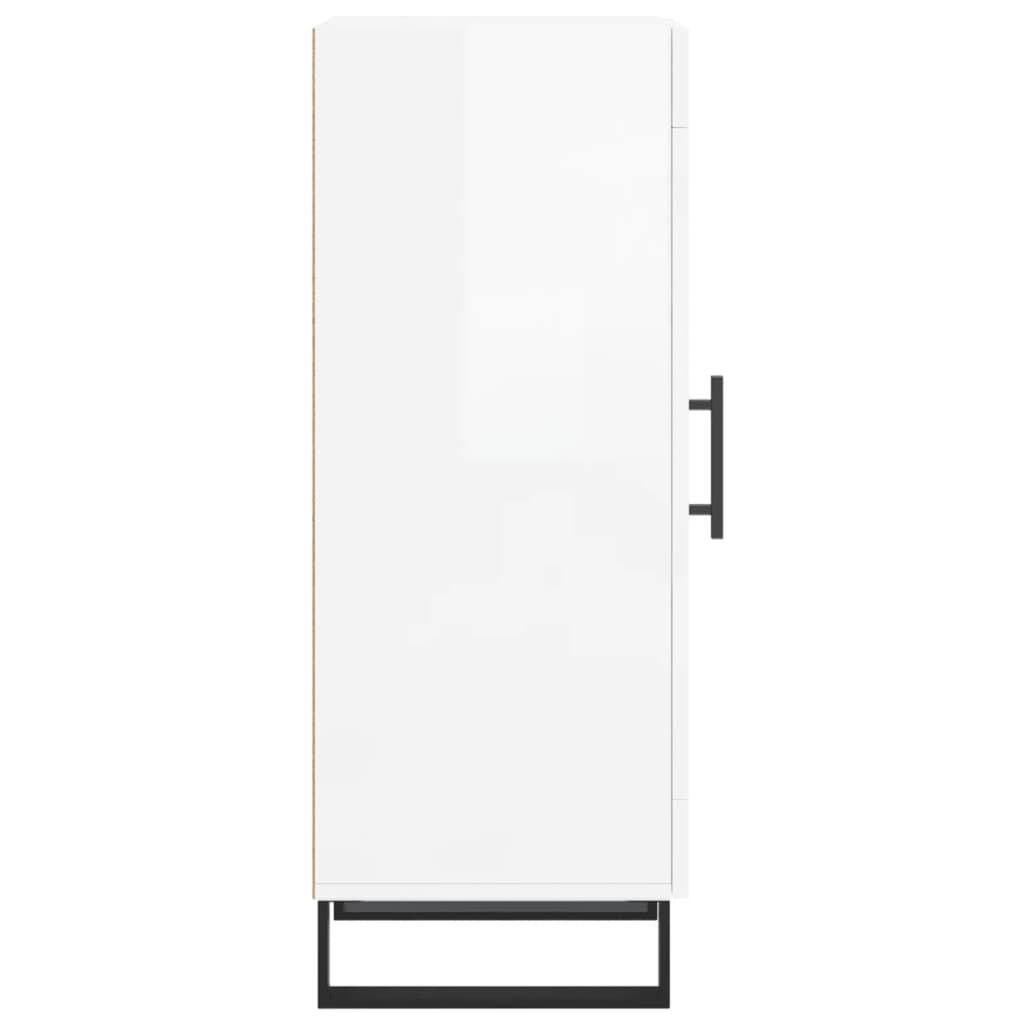 Credenza Bianco Lucido 34,5x34x90 cm in Legno Multistrato