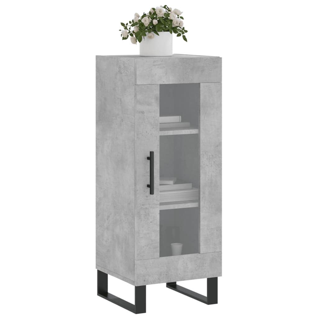 Credenza Grigio Cemento 34,5x34x90 cm in Legno Multistrato