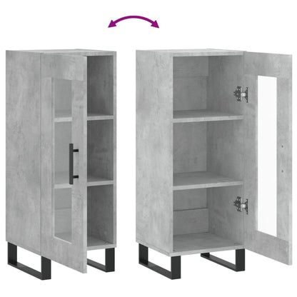 Credenza Grigio Cemento 34,5x34x90 cm in Legno Multistrato
