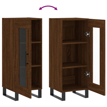Credenza Rovere Marrone 34,5x34x90 cm in Legno Multistrato