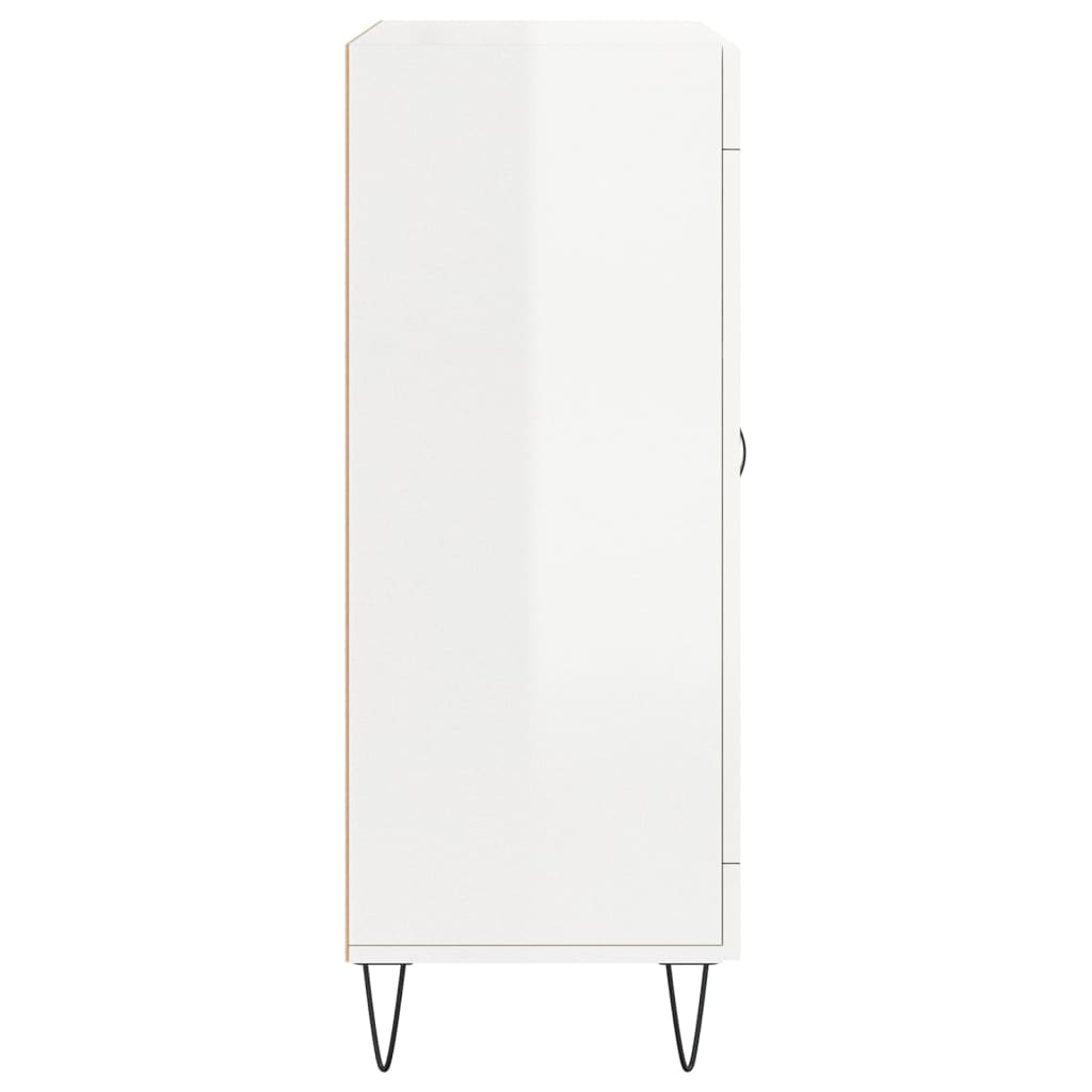 Credenza 69,5x34x90 cm in Legno Multistrato Bianco Lucido - homemem39