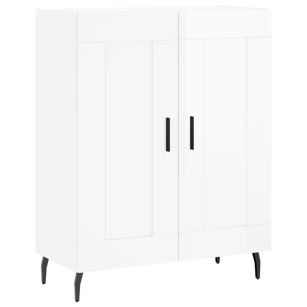 Credenza 69,5x34x90 cm in Legno Multistrato Bianco Lucido - homemem39