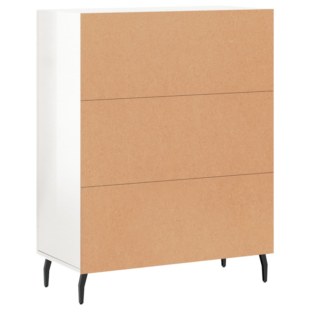Credenza 69,5x34x90 cm in Legno Multistrato Bianco Lucido