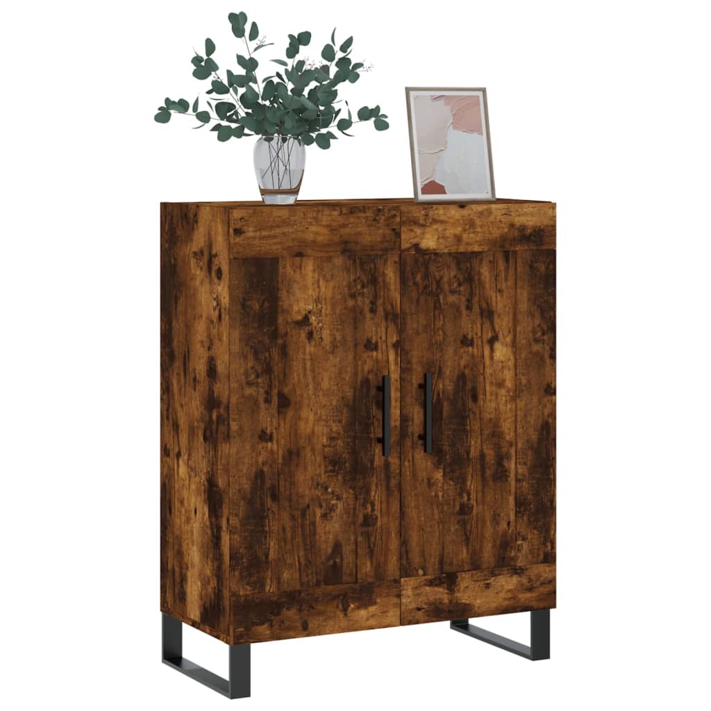 Credenza Rovere Fumo 69,5x34x90 cm in Legno Multistrato