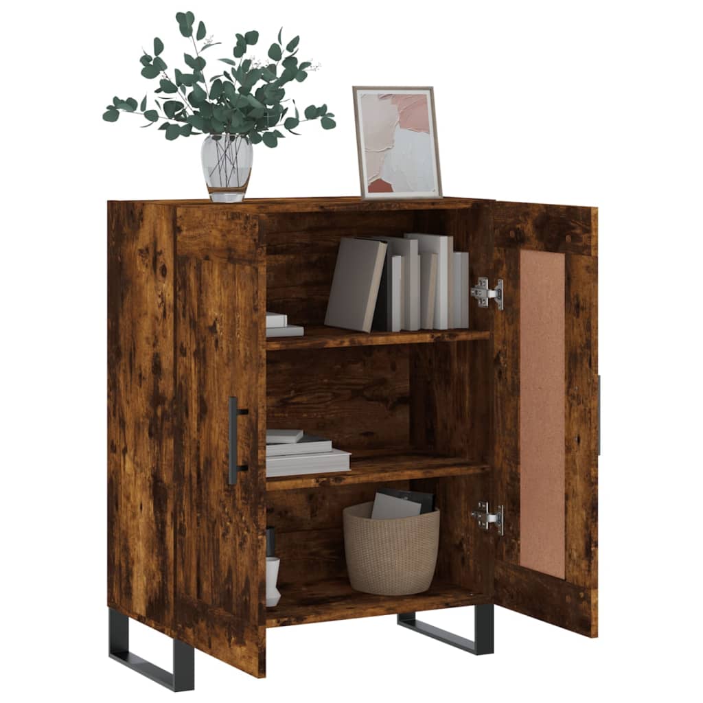 Credenza Rovere Fumo 69,5x34x90 cm in Legno Multistrato