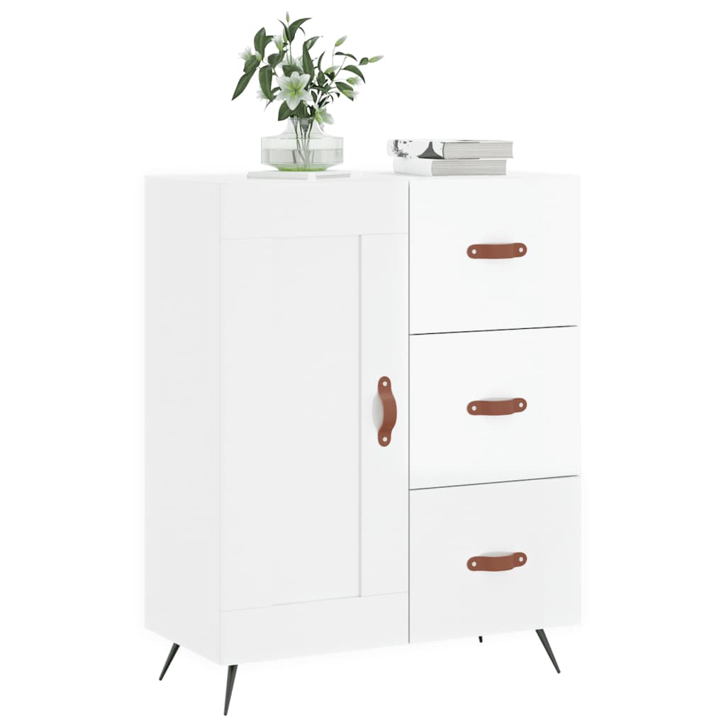 Credenza 69,5x34x90 cm in Legno Multistrato Bianco Lucido - homemem39